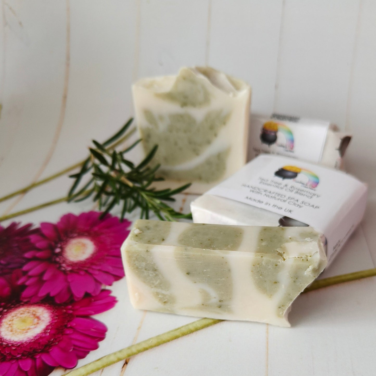 Tea Tree & Rosemary essential oil blend Spa Soap with natural clay.